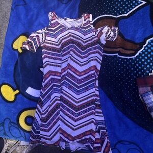 Colorful Zigzag Patterned Kids Dress